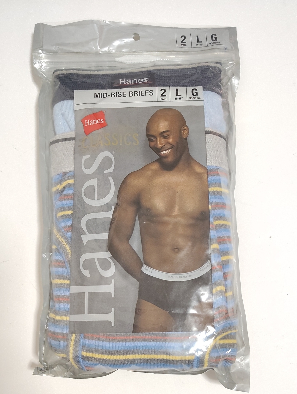 New Vintage Hanes Classic Men's - 2 Pack Mid Rise Briefs Underwear -Size L 36-38